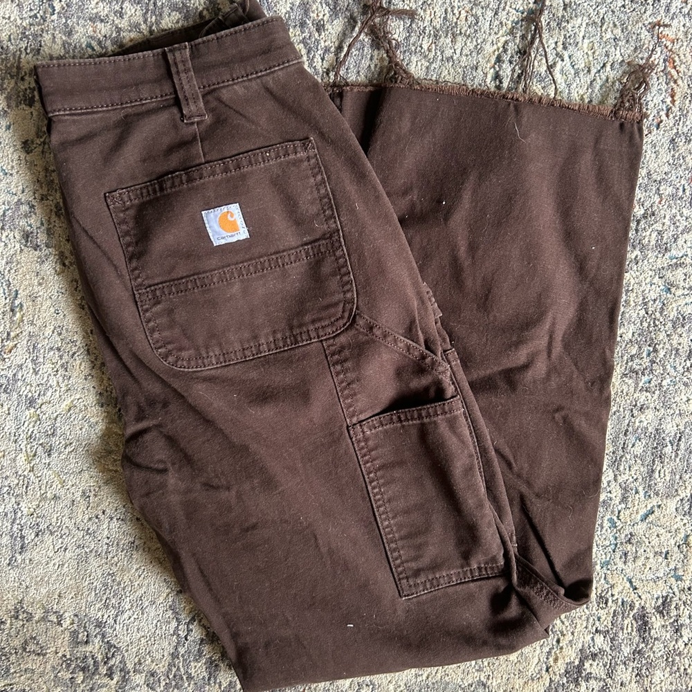 WOMENS CARHARTT BROWN WORK PANTS